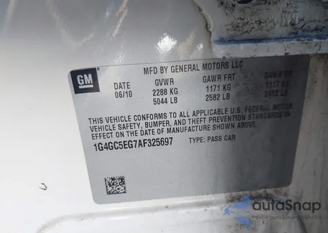 2010 Buick Lacrosse Cxl из США, поврежденный, VIN 1G4GC5EG7AF325697